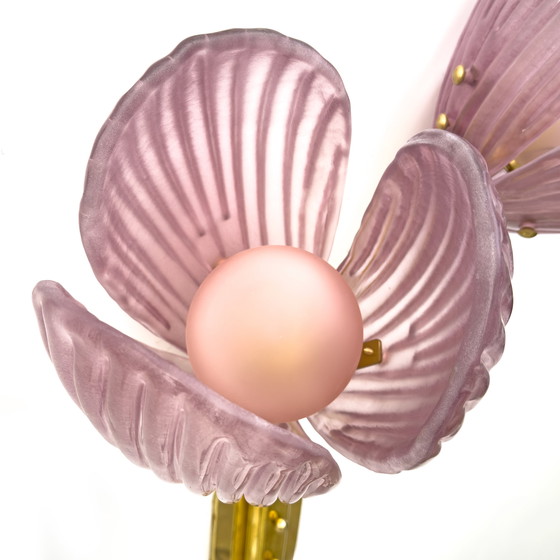 Image 1 of Coppia di applique Tulipani in vetro di Murano e ottone