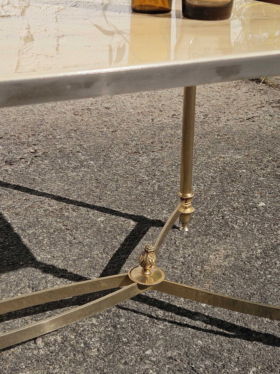 Image 1 of French Vintage Marble Coffee Table-Maison Jansen Cocktail Table-Lounge Table Hollywood Regency Style-70s