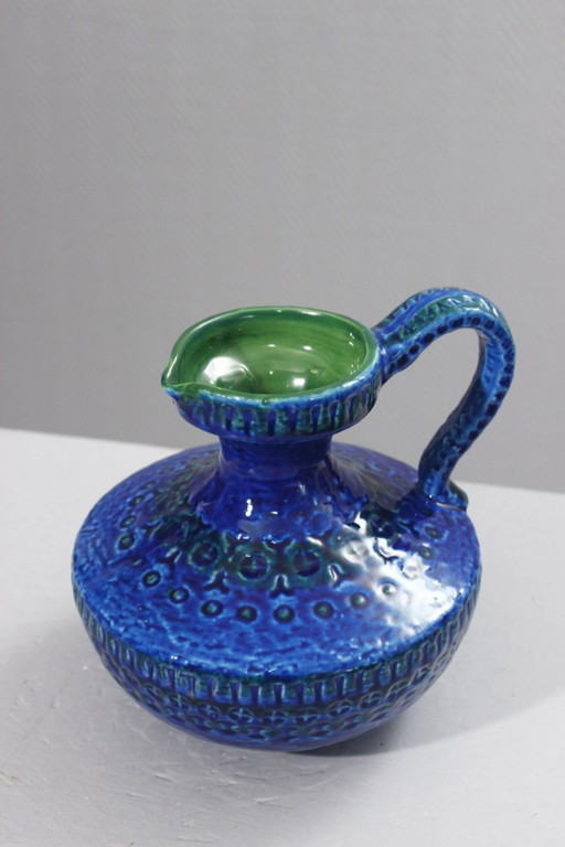 Vase vintage céramique Rimini blu Aldo Londi Bitossi Italica Ars 1970s