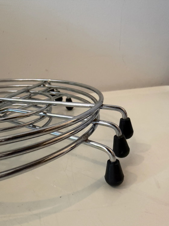 Set di 3 sottobicchieri cromati anni '70 – Accessori da tavola, Rubber, Chrome, Vintage (photo 3 of 5)