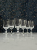 Set di 6 grandi bicchieri da vino in cristallo tagliato a mano – De Rupel, Boom – Art Déco, anni '30