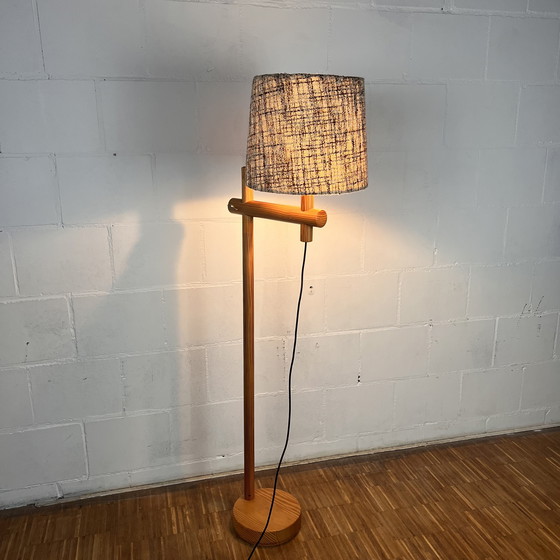 Image 1 of Vintage Floor Lamp in Pine Wood, Jaren 60