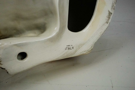 Image 1 of Gran escultura de cerámica italiana de un perro collie sentado, década de 1970