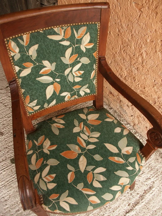 Wooden armchair, fabric, Green (photo 3 of 12)