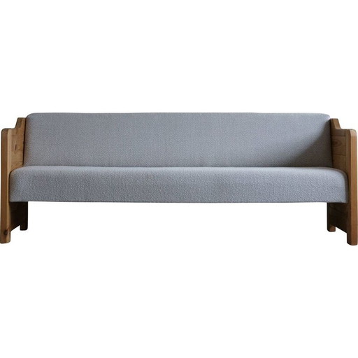 Mid Century dänisches Daybed aus massiver Kiefer und Wolle, 1980er Jahre