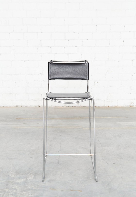 Image 1 of Leather Barstools by Giandomenico Belotti for Alias, 1980s, Set of 6