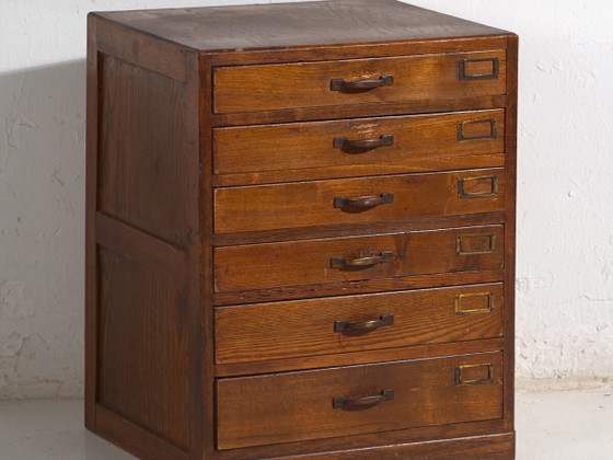 Small antique Japanese file cabinet - Showa Period (c. ) #2 – Filing cabinets, Metal (photo 2 of 40)