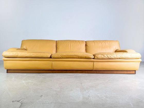 Image 1 of Originele Midcentury driezitsbank Arne Norell Mexico leer