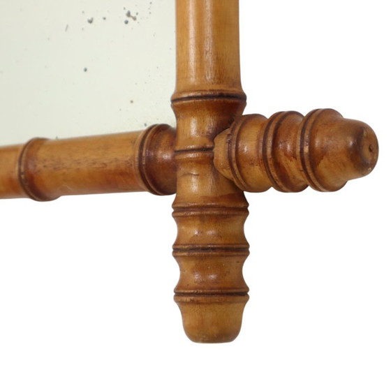 Antiker Holzspiegel Faux Bambus Chinoiserie 40x34cm – Glass, Wood (photo 10 of 14)