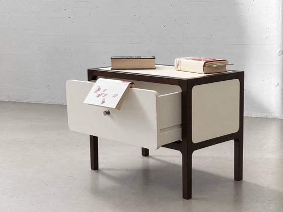 Vintage Side Table by Victoria Baar, 1970s – Nightstands, Wood, Metal (photo 3 of 12)