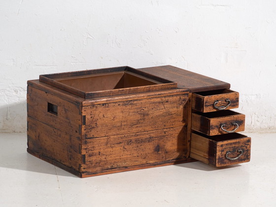 Antique Japanese paulownia hibachi - Meiji / Showa Period (c. ) #93 – Decorative Objects, Iron, Copper (photo 29 of 40)