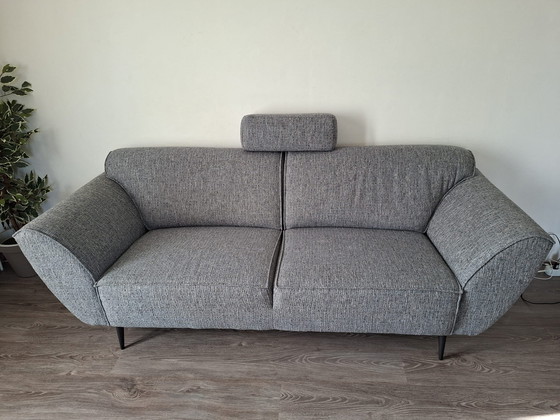 Image 1 of Bank montel design- moderne grijze  bank+ hocker 