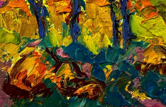 Original Oil Painting Summer Nature Landscape Evening Trees – Paintings & Drawings, Canvas (photo 6 of 8)