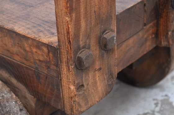 Image 1 of Antieke eiken transportkar eind 19de eeuw