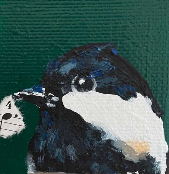 Image 1 of Dipinto di una cincia bigia