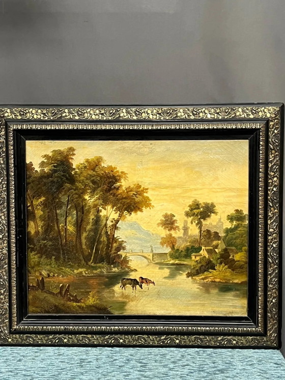 Oud Italiaans landschap. – Schilderijen & Tekeningen, Canvas (photo 4 of 11)