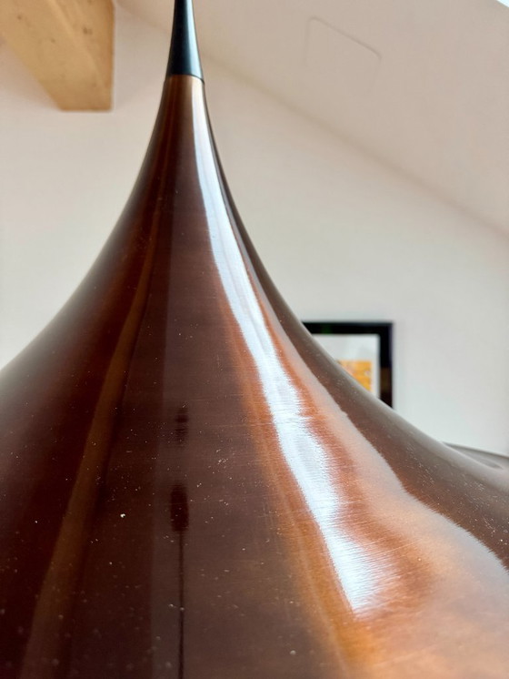 Image 1 of XXL Doria Trompete Pendelleuchte 1970er Jahre - Kupferbraun Aluminium