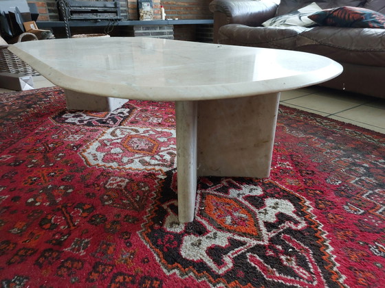 Image 1 of Coffee table vintage oval in marble late 70s