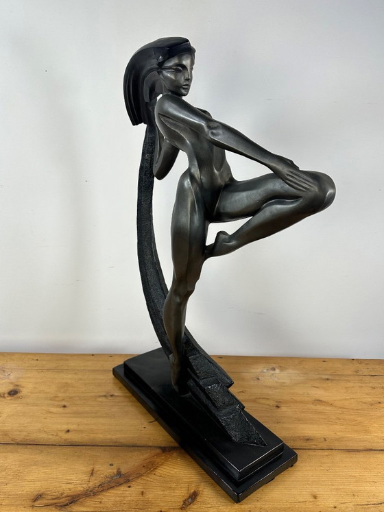 Image 1 of Regule statue "The Dancer with Drapery" signed A. Danel 1990
