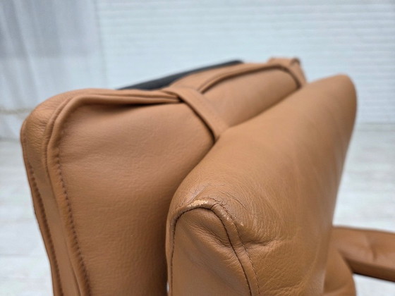 1970s, Norwegian design, adjustable armchair, leather, bentwood. (photo 21 of 25)