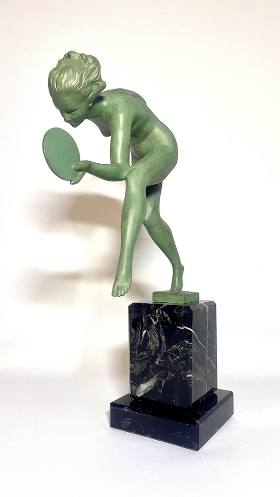 Image 1 of Beautiful Art Deco Statue , Signed (Derrene) , Max Le Verrier