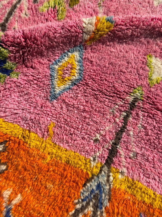 Pink and Orange Moroccan Berber Rug 220x260 cm – Handwoven Boujad Wool Carpet – Rugs & carpets (photo 8 of 12)
