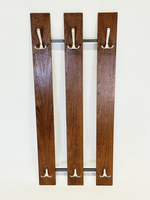 Vintage Teak Wall Coat Rack