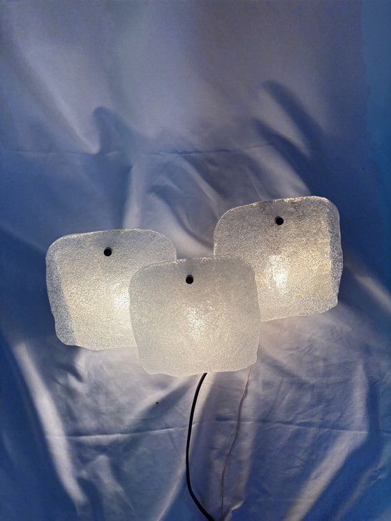 Image 1 of Vintage ice glass wall lamp Kalmar Franken Austria, 1960s