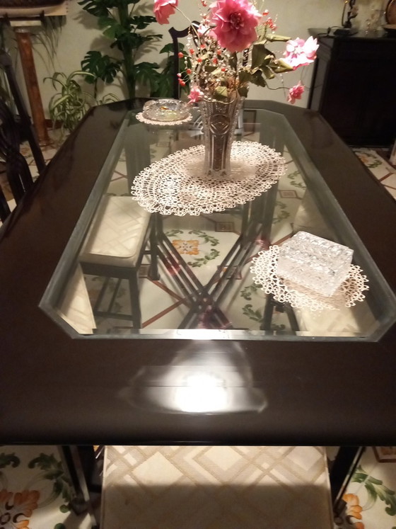 Image 1 of Table with 6 Giorgetti chairs from the 70s