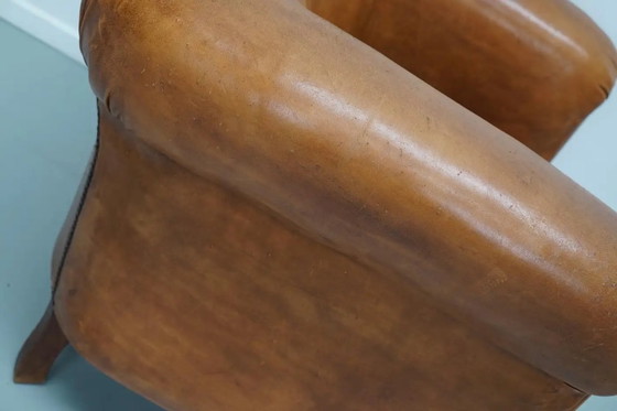 Image 1 of Vintage Nederlandse cognackleurige leren clubfauteuil