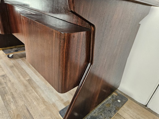 Image 1 of Art Decò bureau in exotisch hout, glas en messing