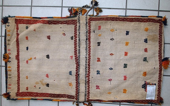 Image 1 of Handgefertigte antike persische Sumak-Satteltasche, doppelt, 55 cm x 100 cm, 1940er Jahre - 1C399