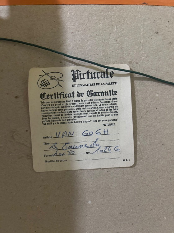 Van Gogh Reproductie – Les Tournesols – Antieke Lijst + Certificaat – Schilderijen & Tekeningen, Wood (photo 2 of 5)