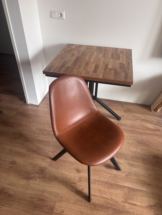 Image 1 of Stile vintage - Tavolo in teak riciclato laccato - serie maze - Dutchbone