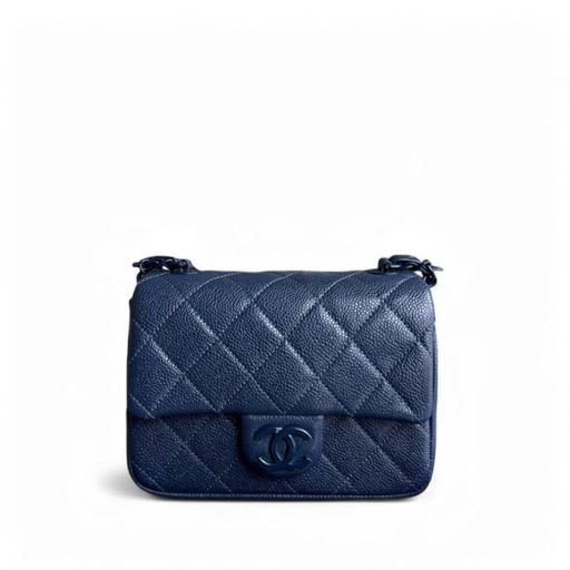 Chanel CC Flap Mini Square - Caviar Quilted All Blue Hardware Serie 29