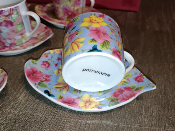 Image 1 of Set van 6 kopjes met schotels