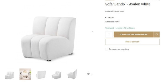 Image 1 of Sofa 'Lando' - Avalon weiß von Eichholtz - 7 Stück