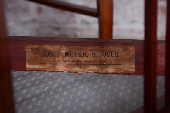 Restaurierte Art-Déco-Sitzgarnitur, von J. Kotěra, Josef Motka – Litovel, Tschechisch, 1900er Jahre (photo 9 of 64)
