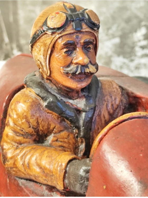 Image 1 of Grande modello da collezione di Bugatti Type 35 d'epoca – in stile Art Déco con ruote mobili