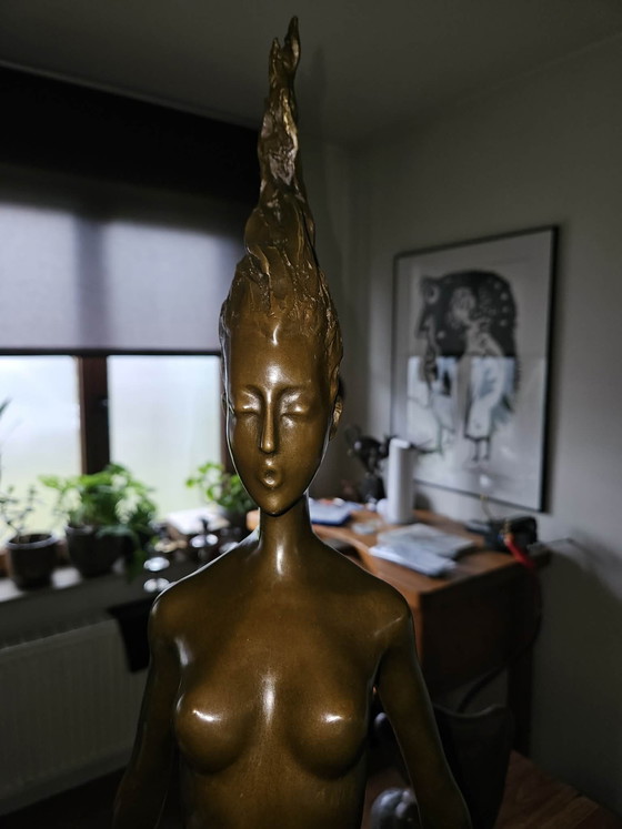 Image 1 of “Daphne” – J.P. Alioth | Bronze sculpture on marble | 100 cm