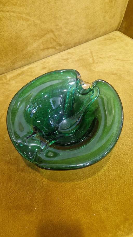 Beautiful green Murano glass bowl