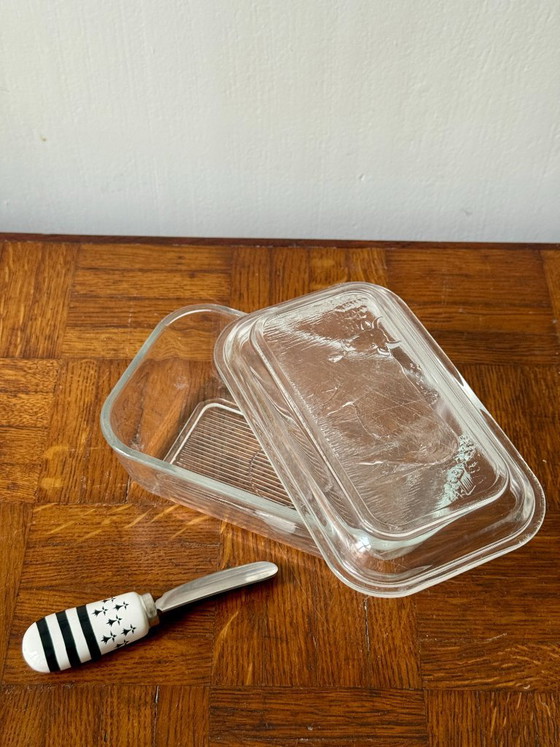 Image 1 of Luminarc France butter dish in vintage glass 