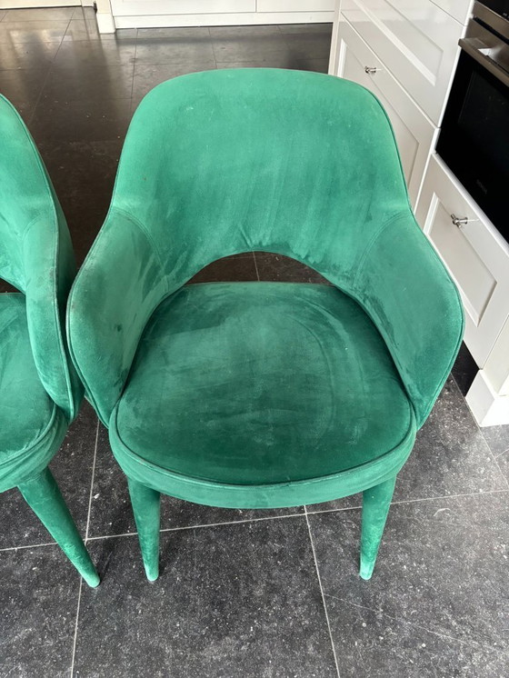 Image 1 of Chair POLSPOTTEN Arms Cosy Groen Fluweel