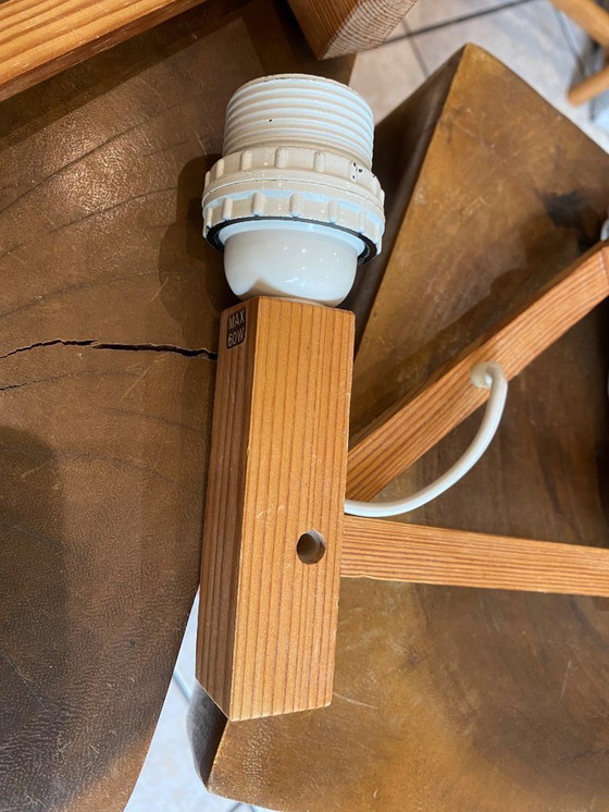 Image 1 of Coppia di appliques a fisarmonica in legno di pino di Translandia Danimarca Scandinavo vintage 1960