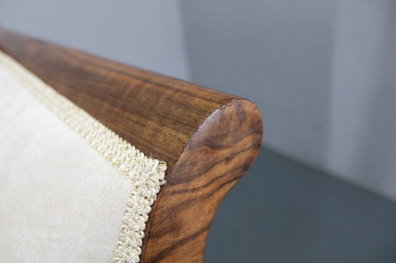 Image 1 of Gerestaureerde art-decobank uit 1930, Tsjecho-Slowakije