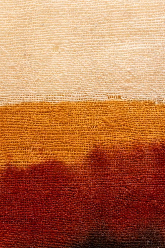 Image 1 of Drieluik met geometrische decoratie in geweven wol. Handgemaakt, 20e eeuw.