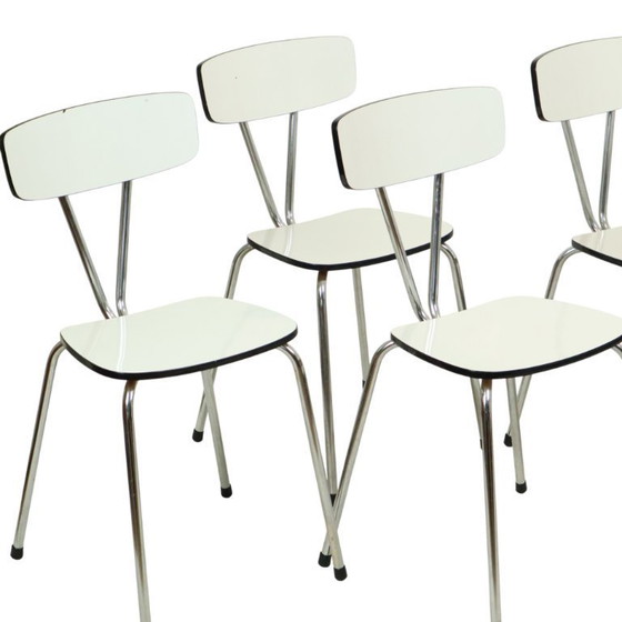 Image 1 of Set Of 6 Gray Formica Chairs Sixties