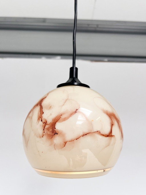 Runde Vintage-Deckenlampe mit Marmormuster, 1960er Jahre – hanglampen, Glass