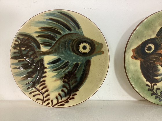 Image 1 of 2 piatti da parete in ceramica spagnola Puigdemont vintage anni Cinquanta e Sessanta