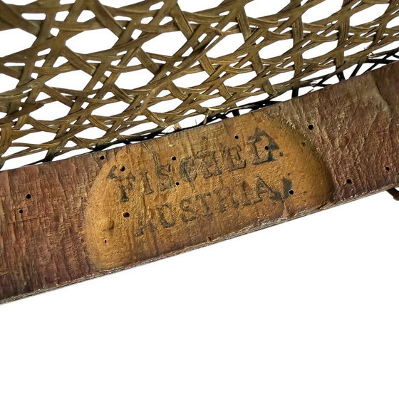 Image 1 of Set of two antique Fischel bentwood chairs – Viennese café chairs – webbing seats